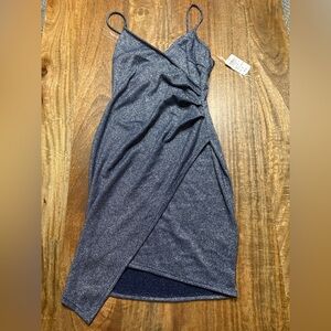 Blue sparkle Windsor Asymmetrical Dress new size small